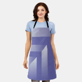 Blauwvioolshades Schort (Gedragen)