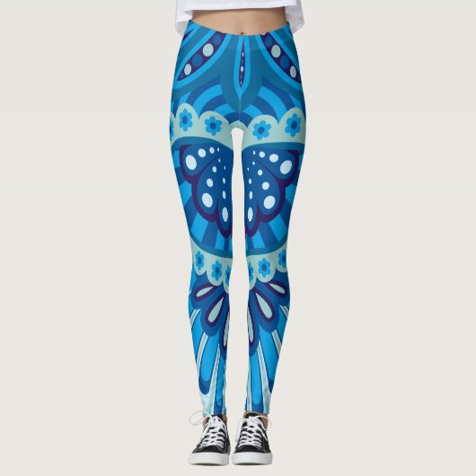 Blauwvis - Vertederde Paisley Leggings (Voorkant)