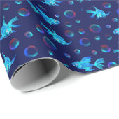 blauwvispatroon cadeaupapier (Rol Hoek)