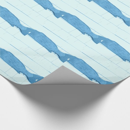 blauwvispatroon cadeaupapier (Hoek)