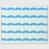 blauwvispatroon cadeaupapier (Vlak)