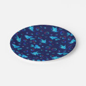 blauwvispatroon papieren bordje (Gekanteld)