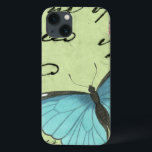 Blauwvleugelvlinder op Blauwgroen Briefkaart Case-Mate iPhone Case<br><div class="desc">Dit blauwgroen briefkaart draagt een boodschap van schoonheid. Een delicate blauwe vlinder rust op de kaart,  die enkele van het manuscript verduistert het bevat. Deze Vision Studio-afdruk zou een geweldige aanvulling zijn op uw huis!</div>