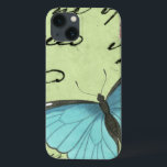 Blauwvleugelvlinder op Blauwgroen Briefkaart Case-Mate iPhone Case<br><div class="desc">Dit blauwgroen briefkaart draagt een boodschap van schoonheid. Een delicate blauwe vlinder rust op de kaart,  die enkele van het manuscript verduistert het bevat. Deze Vision Studio-afdruk zou een geweldige aanvulling zijn op uw huis!</div>