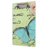 Blauwvleugelvlinder op Blauwgroen Briefkaart Klembord (Links)