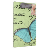Blauwvleugelvlinder op Blauwgroen Briefkaart Klembord (Rechts)