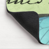 Blauwvleugelvlinder op Blauwgroen Briefkaart Muismat (Hoek)