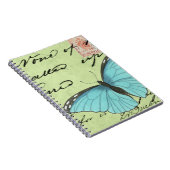 Blauwvleugelvlinder op Blauwgroen Briefkaart Notitieboek (Rechterzijde)