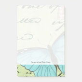 Blauwvleugelvlinder op Blauwgroen Briefkaart Post-it® Notes (Voorkant)