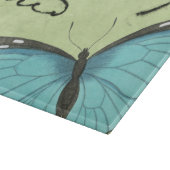 Blauwvleugelvlinder op Blauwgroen Briefkaart Snijplank (Hoek)