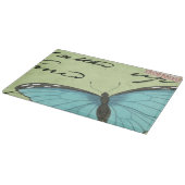 Blauwvleugelvlinder op Blauwgroen Briefkaart Snijplank (Hoek)