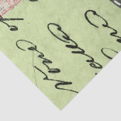 Blauwvleugelvlinder op Blauwgroen Briefkaart Tissuepapier (Detail)