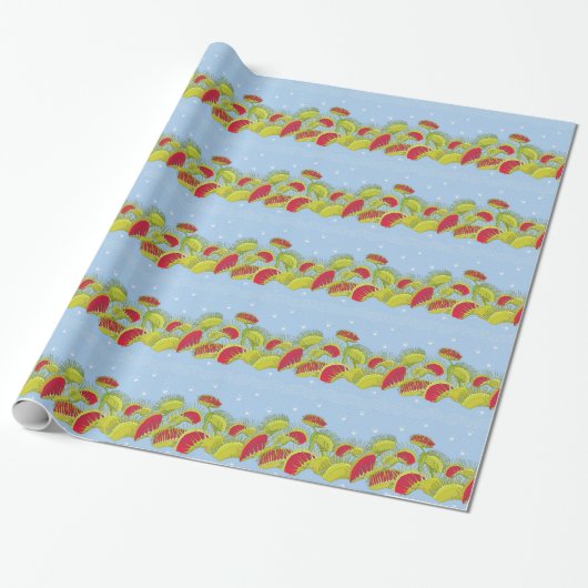 blauwvliegenval cadeaupapier (Uitgerold)