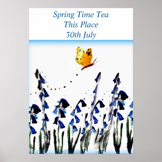 Blauwvliegers bloemen poster (Voorkant)