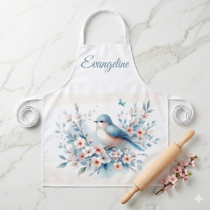 Blauwvoegel Bloesem Aquarel Sereniteit Schort