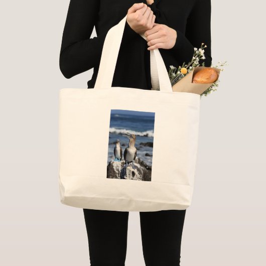 Blauwvoetboeien op de Galapagos-eilanden Grote Tote Bag (Voorkant (product))