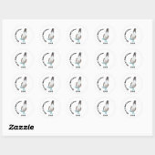Blauwvoetige biddy ronde sticker (Vel)