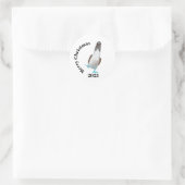 Blauwvoetige biddy ronde sticker (Tas)