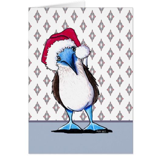 Blauwvoetige Vogel Kerstkaart (Voorkant)
