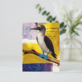 Blauwvoetige Vogelcollage Briefkaart (Staand voorkant)