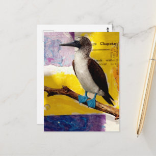 Blauwvoetige Vogelcollage Briefkaart
