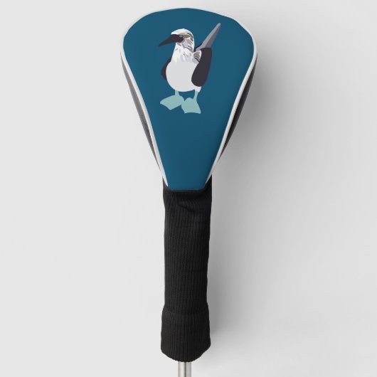 Blauwvoetvogel zeevogel illustratie golfheadcover (Voorkant)