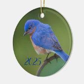 Blauwvogel 2021 kerstkeramisch Ornament (Links)