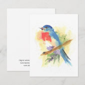 Blauwvogel #3 All Occasion Note Card Bedankkaart (Voorkant / Achterkant)