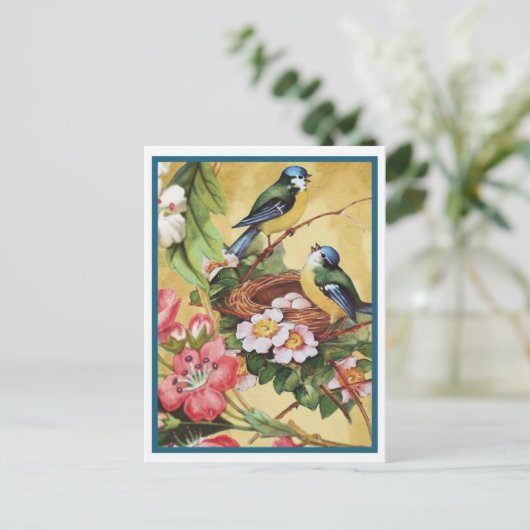 blauwvogel 7 briefkaart (Staand voorkant)