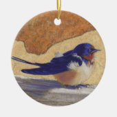Blauwvogel, Barn Swallow Keramisch Ornament (Voorkant)