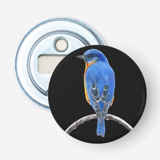 Blauwvogel Button Flesopener (Voorkant)