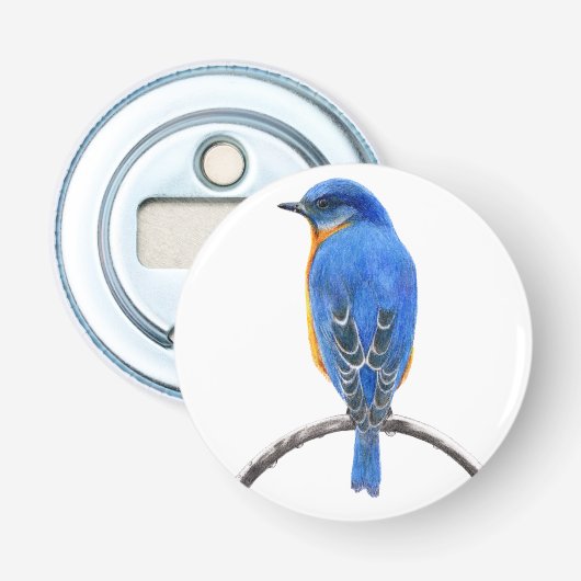 Blauwvogel Button Flesopener (Voorkant)
