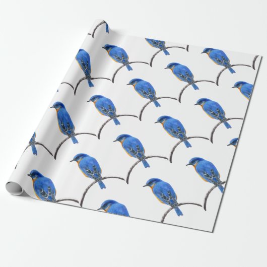 Blauwvogel Cadeaupapier (Uitgerold)