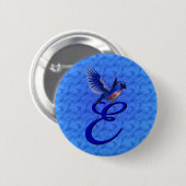 Blauwvogel Elegant Monogram Initiaal E Ronde Button 5,7 Cm (Voorkant /achterkant)