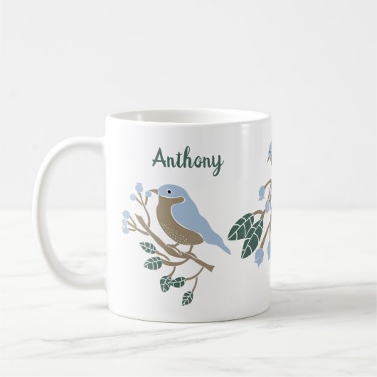 Blauwvogel en Blauwbeien Aangepast Koffiemok (Links)