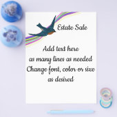 Blauwvogel en regenboog,  tekst flyer (Enkel)