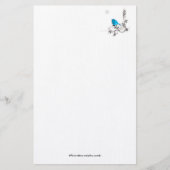 Blauwvogel en sneeuwvlokken briefpapier (Voorkant)