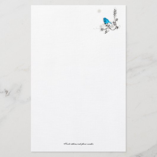 Blauwvogel en sneeuwvlokken briefpapier (Voorkant)