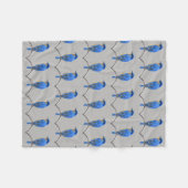 Blauwvogel Fleece Deken (Voorkant (Horizontaal))