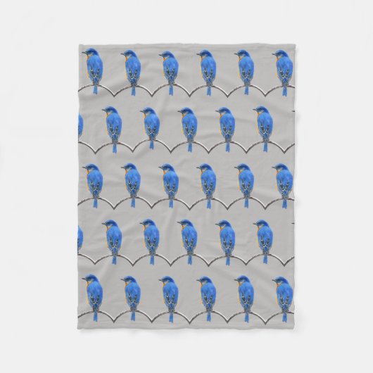 Blauwvogel Fleece Deken (Voorkant)