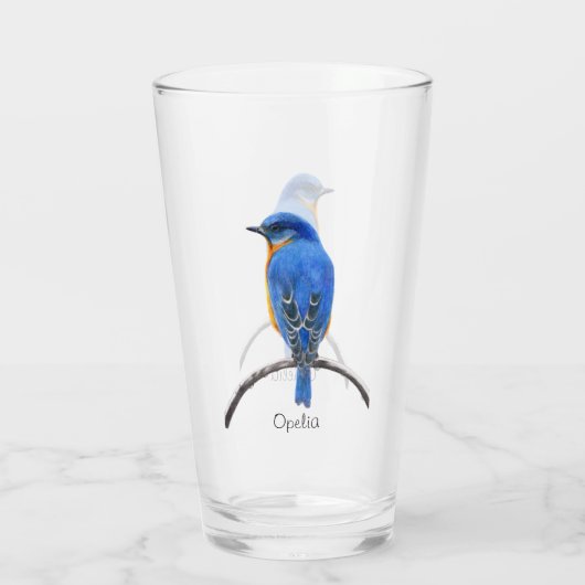 Blauwvogel Glas (Achterkant)