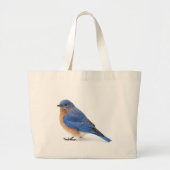 Blauwvogel Grote Tote Bag (Voorkant)