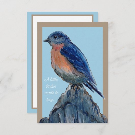 Blauwvogel Hartelijk dank Bedankkaart (Voorkant / Achterkant)