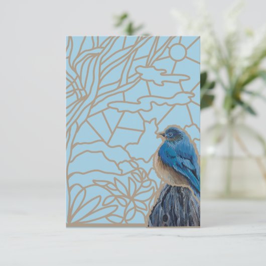 Blauwvogel Hartelijk dank Bedankkaart (Staand voorkant)