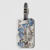  blauwvogel illustratie schattige vogelsoorten nat bagagelabel (Voorkant (verticaal))