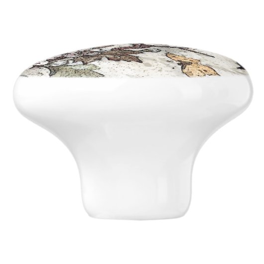  blauwvogel illustratie schattige vogelsoorten nat keramische knop (Zijkant)