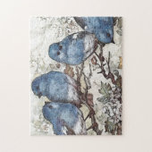  blauwvogel illustratie schattige vogelsoorten nat legpuzzel (Verticaal)