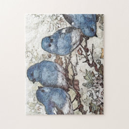 blauwvogel illustratie schattige vogelsoorten nat legpuzzel