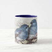  blauwvogel illustratie schattige vogelsoorten nat mok (Midden)