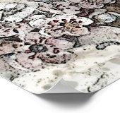  blauwvogel illustratie schattige vogelsoorten nat poster (Hoek)